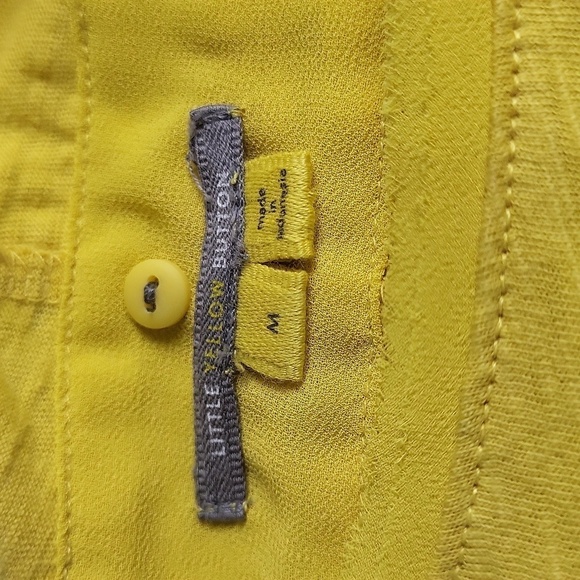 Anthropologie Little Yellow Button 3/4 Sleeve Top - Picture 4 of 4